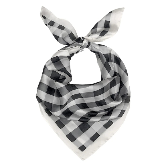 H by Halston Accessories - H by Halston Black and White Tonal Checkered Hair Scarf